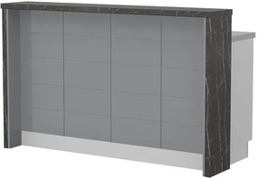 Островна кухненска пейка Hudson-Length: 160 cm.-Gray-Black Stone