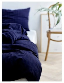 Тъмносиньо единично спално бельо от дамаск 140x200 cm Noble – Södahl