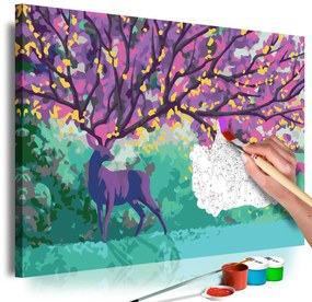 Направете своя собствена картина върху платно - Purple Deer 60x40