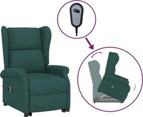 289736 vidaXL Изправящ стол, тъмнозелен, текстил