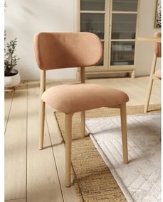 АЛДО Теракота (тъкан Дэнни 204)/рамка лакиран дъб - ДЪРВЕН СТОЛ ЗА ДНЕВНА, ТРАПЕЗАРИЯ, КУХНЯ РЕТРО