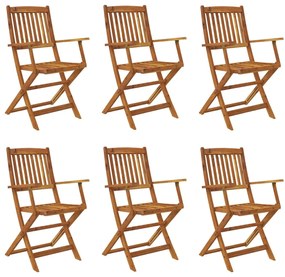 44057 vidaXL Градински трапезен комплект, сгъваем, 7 части, акация масив