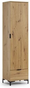 Шкаф ЛАНА SZ-50 Дъб Артисан - ГАРДЕРОБ С 1 ВРАТА С ЧЕКМЕДЖЕ