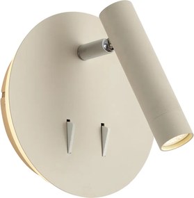 Модерна стенна лампа бежова с LED и USB-C - Croft