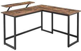 Ъглово писмено бюро SOLEA, кафяво/черно