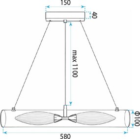 ВИСЯЩА ТАВАННА ЛАМПА G152-2CP GOLD