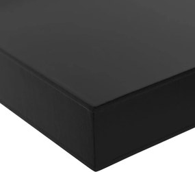 Окачени стенни рафтове, 2 бр, черни, 40x20x3,8 см