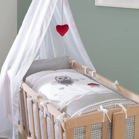 Люлка 40x90 cm от масивен бук на колелца/с балдахин в естествен цвят Adam and Owl – Roba