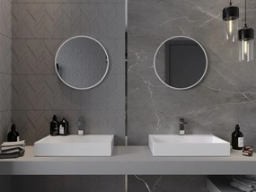 Mexen Loft кръгло огледало за баня 50 см, бяла рамка - 9850-050-050-000-20