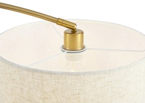 Модерна дъгова лампа месинг с бежов абажур - Vinossa