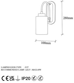 Стенна лампа в златист цвят ø 10 cm Hemikilo – Opviq lights