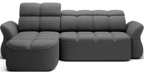 Тъмносив кадифен сгъваем/с място за съхранение ъглов диван (ляв ъгъл) Beneth – ELTAP