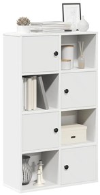 860391 vidaXL Библиотека, бяла, 60x24x101,5 см, инженерно дърво