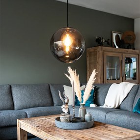 Висяща лампа в стил арт деко сива 35 см - Pallon