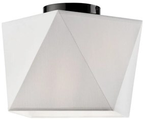 Бяла лампа за таван с текстилен абажур 42x42 cm Carla - LAMKUR