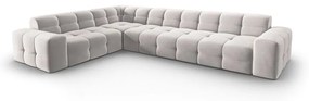 Ъглов диван от светлосиво кадифе (ляв ъгъл) Kendal - Micadoni Home
