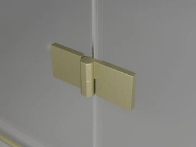 Mexen Mist-F Duo сгъваема душ кабина 90 x 90 см, прозрачна, четкано злато - 8A6-090L-090P-55-00