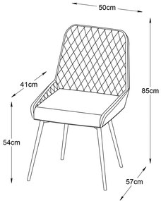 Сив трапезен стол Milton - Unique Furniture