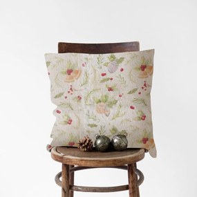 Коледна ленена калъфка за възглавница Jingle Bells, 40 x 40 cm - Linen Tales