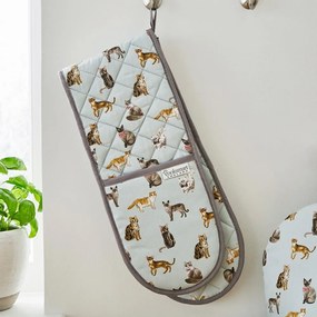 Синя памучна двойна хавлия Curious Cats - Cooksmart ®