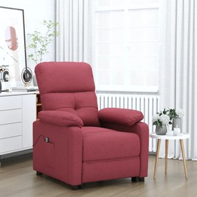 3073805 vidaXL Електрически стол реклайнер, виненочервен, текстил