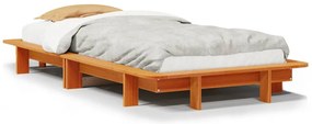 850667 vidaXL Рамка за легло без матрак, восъчнокафяв, 100x200 см, бор масив