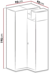 Ъглов гардероб Mobi-Kitrino