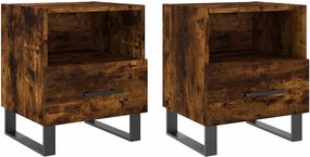 827495 vidaXL Нощни шкафчета 2 бр опушен дъб 40x35x47,5 см инженерно дърво