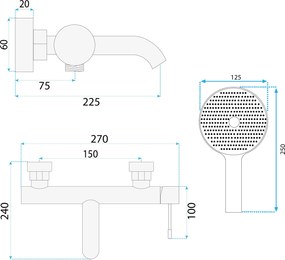 Смесител за вана Rea Rivo  Black