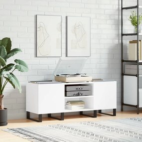 Sonata H Шкаф за грамофонни плочи бял 121x38x48 см инженерно дърво