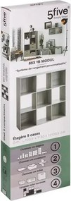 Рафт 5five Mix'n Modul, 9 отделения, MDF, 101x32x101 cm - Дървесен