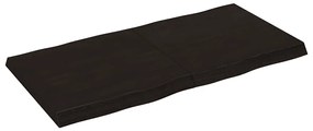 364027 vidaXL Плот за маса тъмнокафяв 120x60x(2-6) см обработен масивен дъб