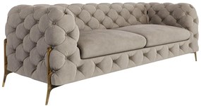 Сиво-бежов кадифен диван 225 cm Chelsea Bis – Ropez