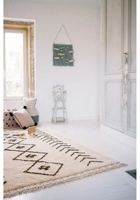 Кремав ръчно изработен памучен килим подходящ за пране 170x240 cm Bereber Rhombs – Lorena Canals