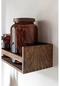 Кафява стенна закачалка от масивен дъб с рафт 60 cm Showcase – Mette Ditmer Denmark