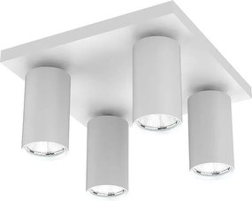Квадратен спот за таван LUX, бял, 4хGU10
