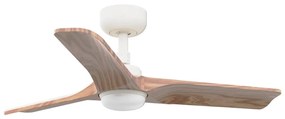 FARO 33805WT-1TW - LED Димируем вентилатор HEYWOOD S 10W/230V дърво/бял Ø 90 см WT + д.у.
