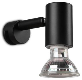 Матовочерна стенна лампа (дължина 10 см) Lorenzo - Trio
