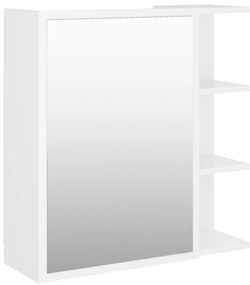 803308 vidaXL Шкаф за баня с огледало, бял, 62,5x20,5x64 см, инженерно дърво