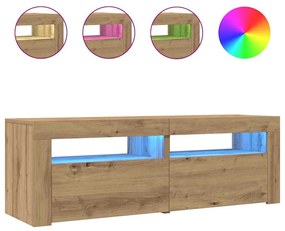 856320 vidaXL ТВ шкаф с LED осветление, 120x35x40 см, инженерно дърво