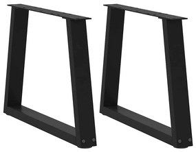4012556 vidaXL Крака за масичка за кафе, V-образни, 2 бр., черни, 70 x (42-43,3) см, стомана
