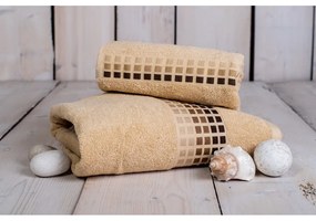 Бежова памучна кърпа за баня 140x70 cm Darwin - My House
