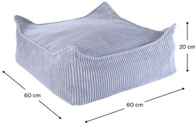 Син детски пуф от рипсено кадифе Square – Wigiwama