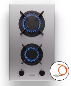 Klarstein Goldflame, газов котлон, 2 месингови горелки, неръждаема стомана