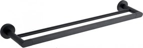 Mexen Tiber двойна закачалка за хавлии, черна - 7050525-70