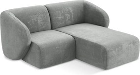 Сив шенилов ъглов диван (десен ъгъл) Lani – Makamii