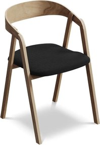 Черен трапезен стол от масивна дървесина Erika – Makamii