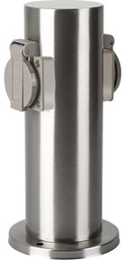 Brilagi - Екстериорен стълб с контакти PILLAR 2Z SCHUKO 230V IP44 матов хром