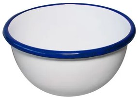 Емайлирана купа ф22см синьо/бяло RETRO-(69/22 105+105)