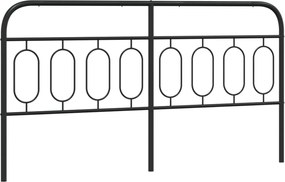 377154 vidaXL Метална резервна табла за легло, черна, 193 см